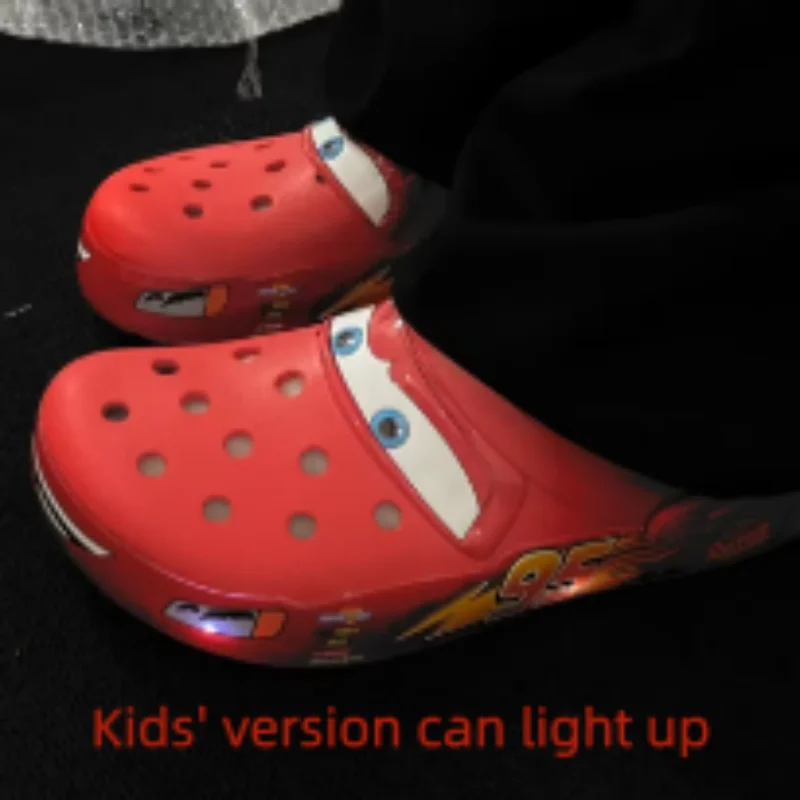 

Детские тапочки с рисунком молнии McQueen, непромокаемые дышащие однотонные уличные повседневные сандалии для детей, подарок