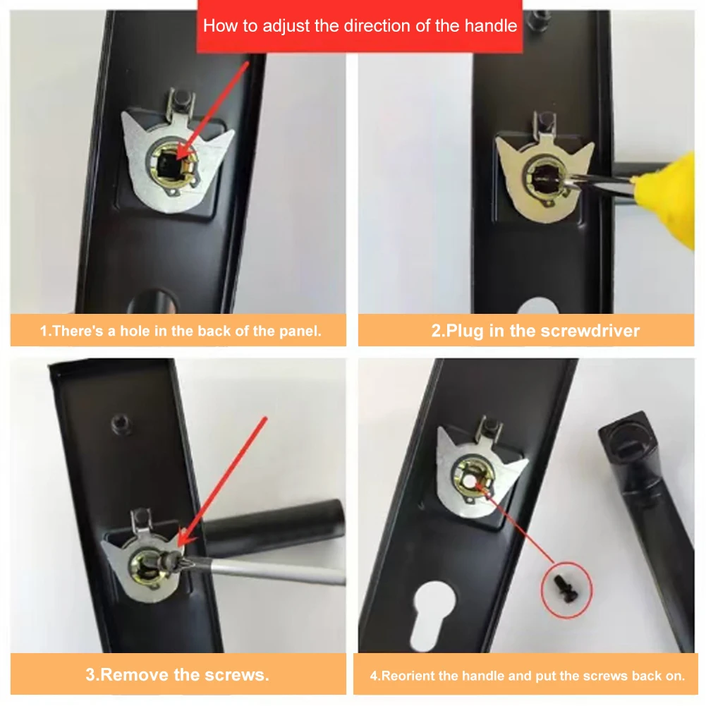 Metal Door Security Lock Split Handle Mechanical Door Lock with Keys Security Entrance Door Knobs Lock for Bedroom Bathroom