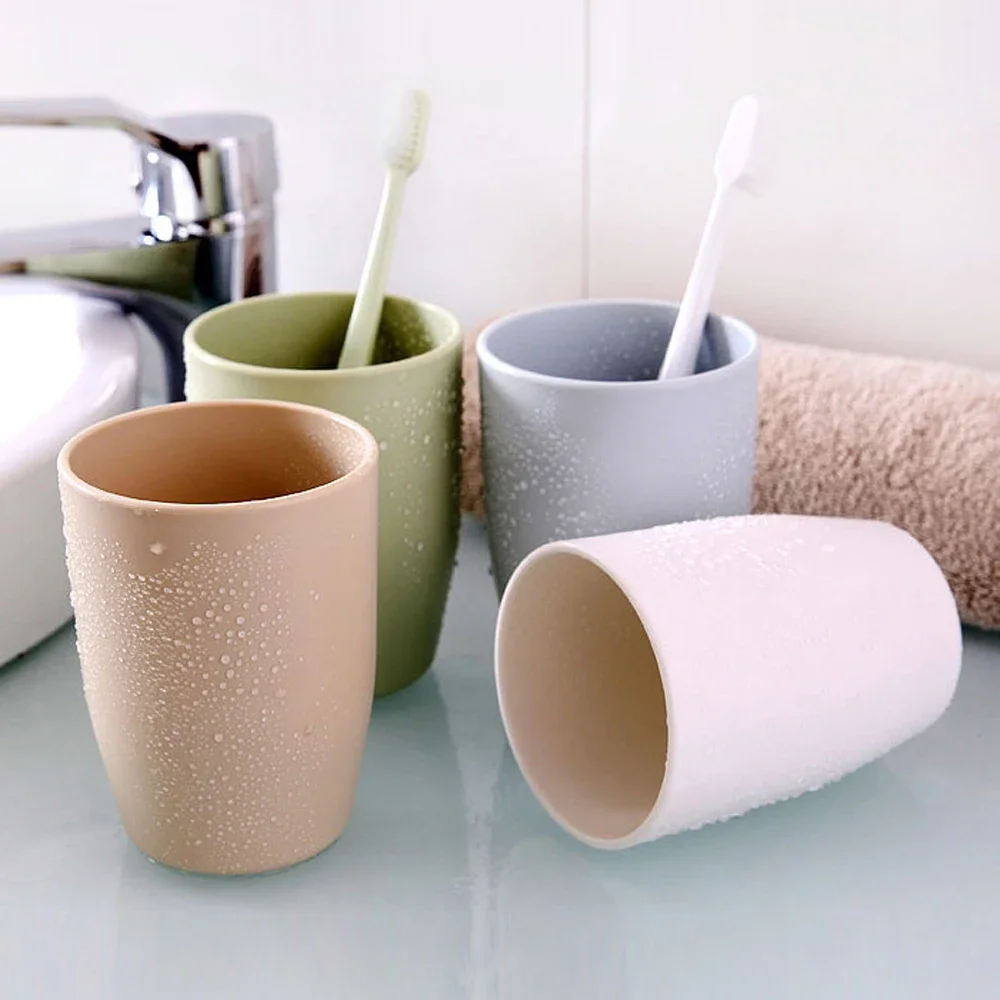 Solid Color Toothpaste Cup Brush Rack Toothbrush Holder Water Mug Plastic Creative Travel Bathroom Accessories