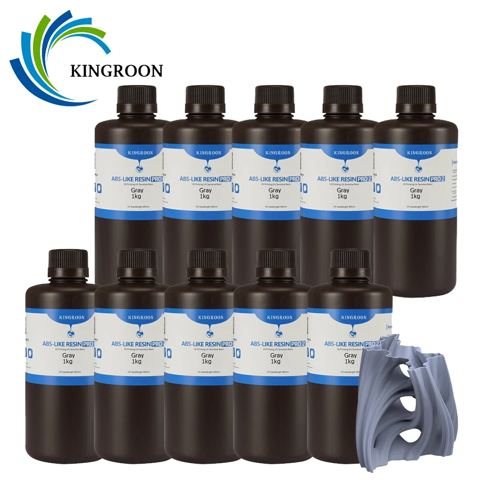 KINGROON Resina 3D 10KG Standard/simile in ABS/Lavabile ad acqua 405nm Resina UV ad alta precisione per stampante Anycubic Elegoo LCD SLA DLP