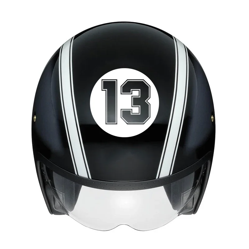 ملصق رقم سباق PVC مقاوم للماء ، دراجة نارية ، سيارة ، خوذة ، جسم ، خدوش ، 13 ، 17 ، 19 ، 21 ، 23 ، 69 ، 77 ، دائري ، 15 ماركة جديدة #5