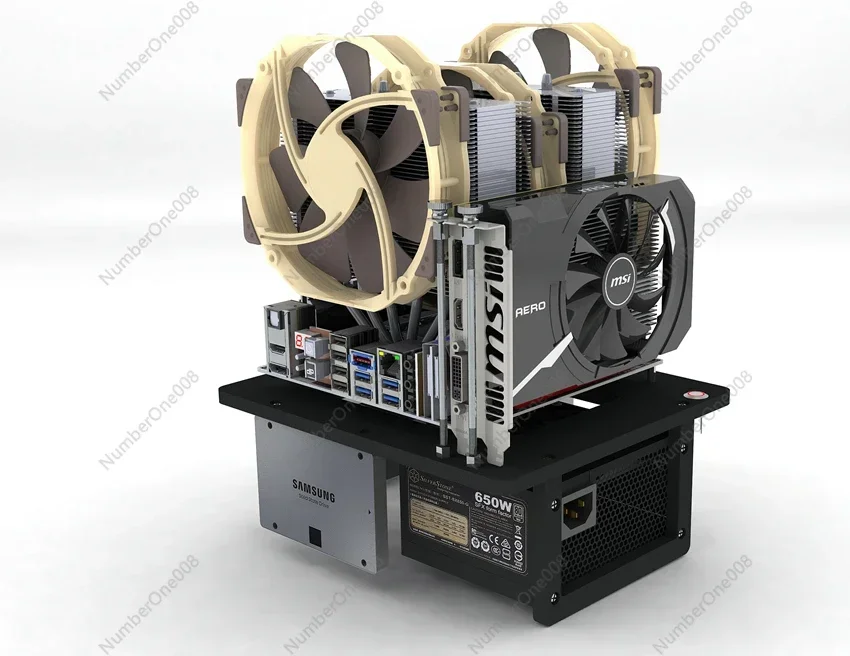 

Open ITX Chassis All Aluminum Computer Test Platform Mini SFX Tower Air Cooled Direct Plug Mechanical Cool K3S