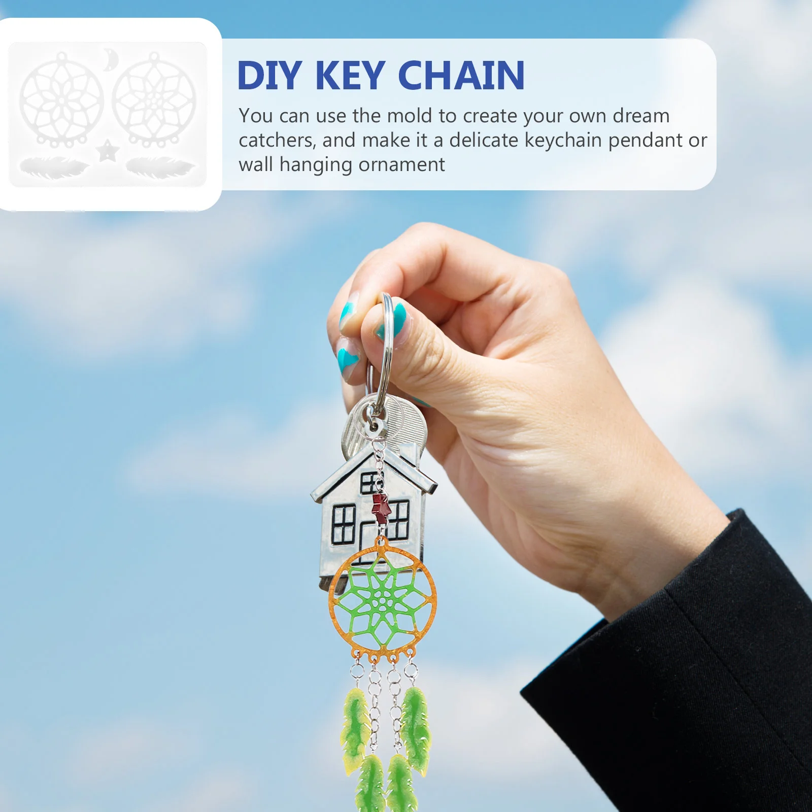 

2Pcs DIY Dream Catcher Mold Silicone Casting Mold for Unique Handmade Ornaments Washable Reusable Craft Tool for and Adults