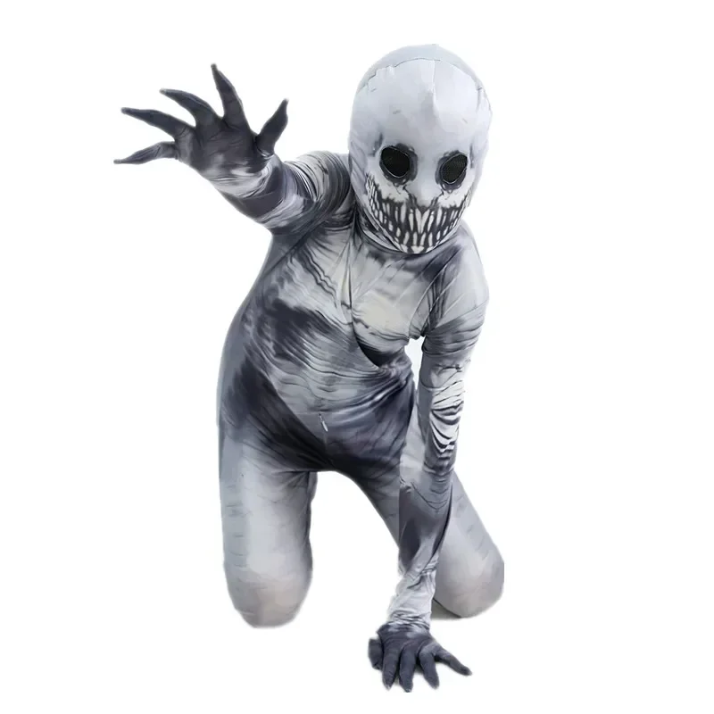 

Halloween Ghost Skin Kostuum Grim Reaper Kostuum Enge Skelet Panty Schaduw Demon Bodysuit Kostuum Voor Kinderen Verkleedpartij