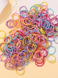 Lot de 100 élastiques à cheveux de 2cm, bandes colorées en caoutchouc et nylon, accessoires pour cheveux, couleur noire, cadeau pour bébés filles