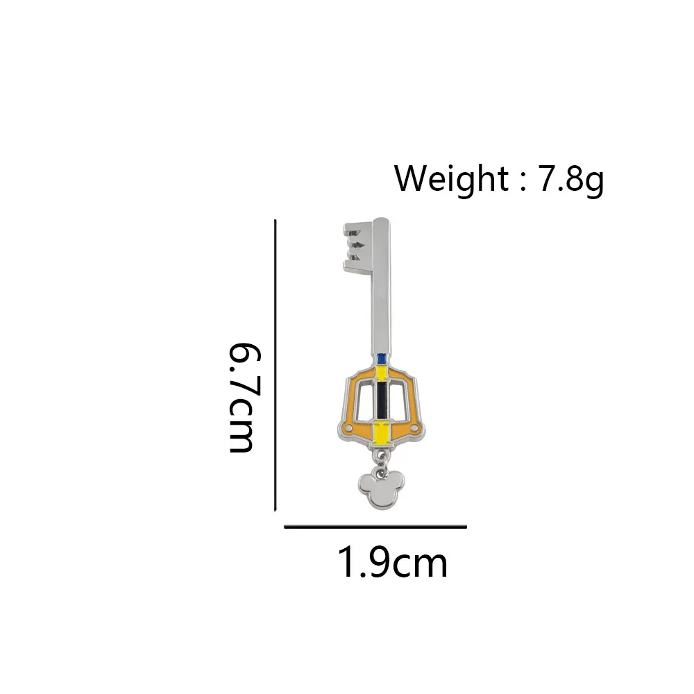 Kingdom Hearts Keyblade-Brosche, Kronenschlüssel-Metallabzeichen, Anhängerkette, Emaille-Pin, Spiel- und Anime-Zubehör, Anstecknadel, Geschenk – Detail 2