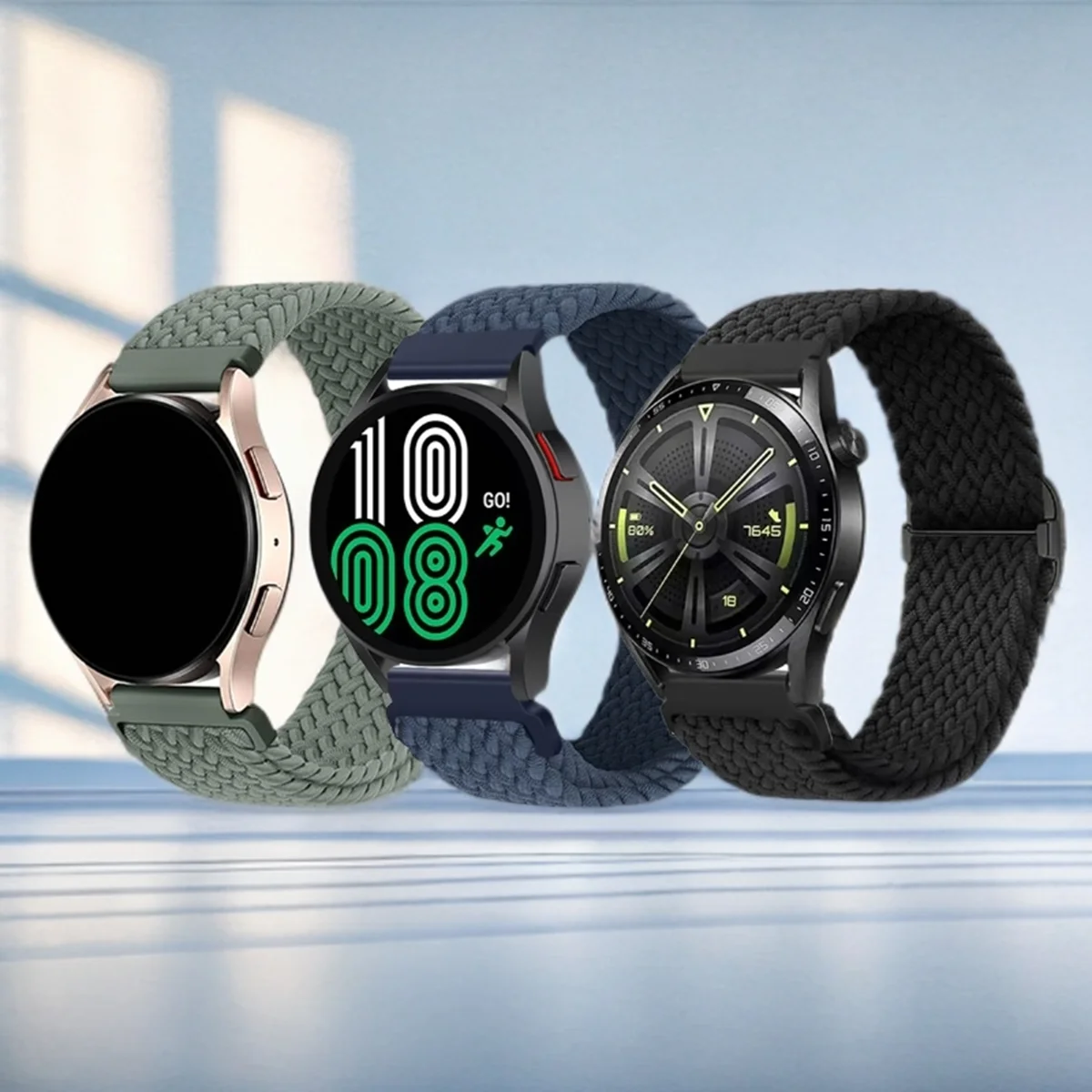 3 Stuks 18/20/22 Mm Quick Release Nylon Band Gevlochten Lus Voor Samung/Huawei/Garmin Smart Horloge Voor Vrouw Man Armbanden Polsband