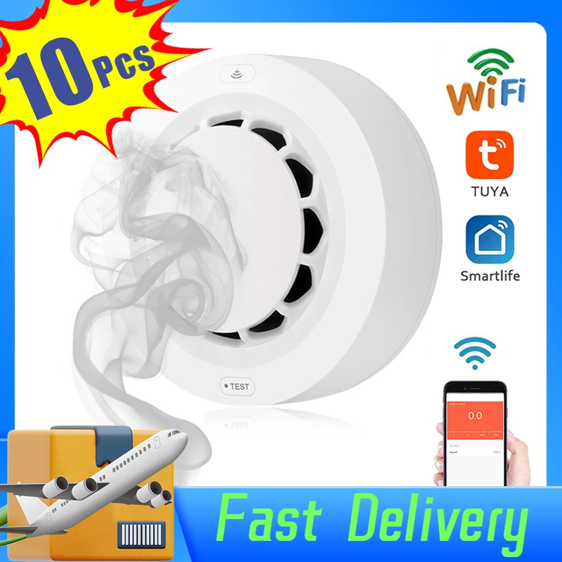 Tuya wifi Rauchmelder Detektor nach Hause Brandschutz Rauchs ensor Räucherei Brandschutz system Feuerwehr leute датчик дыма