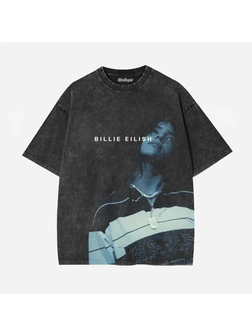 Nieuwe collectie heren kleding T-shirt Homme T-shirts Heren T-shirt voor heren Ropa Hombre BILLIE EILISH Amerikaanse trendy vintage gewassen - afbeelding 2