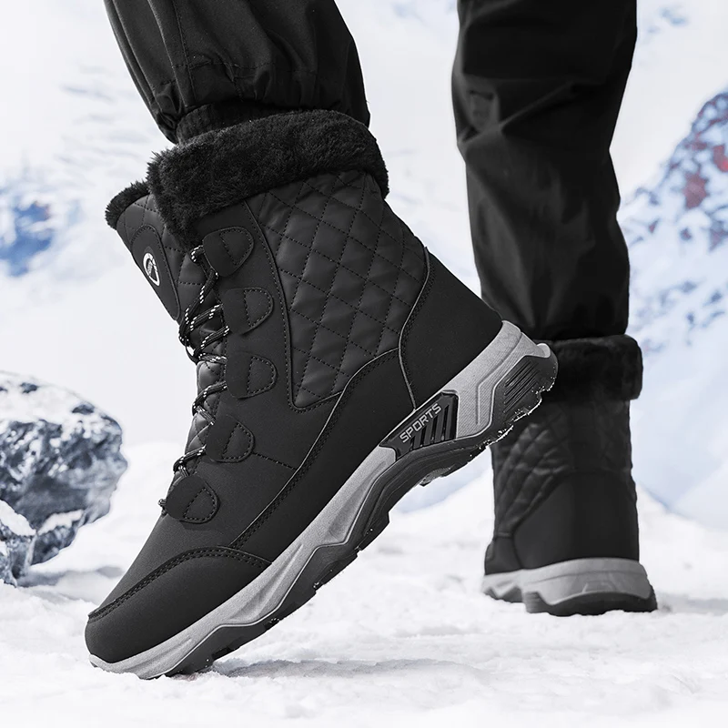 2024 New Women and Men Snow Boots Thermal High Top Outdoor Boots Comfortable Wear-Resisting Hiking Shoes Non Slip Walking Shoes image 4