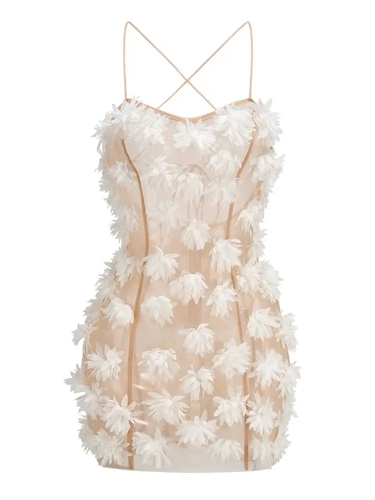 New Women 2025 Sexy Sleeveless White See Through Backless Party Dress Elegant Celebrity Mini Prom Cocktail Party Bodycon Dress