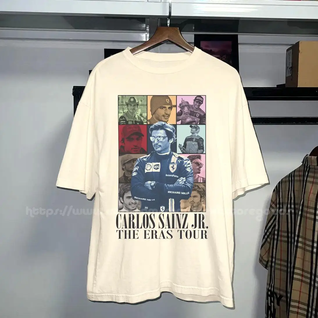 Carlos Sainz Jr. T-shirt da pilota di corse: sport automobilistico spagnolo, motivo stampato Era a maniche corte, regalo ideale: magliette da donna
