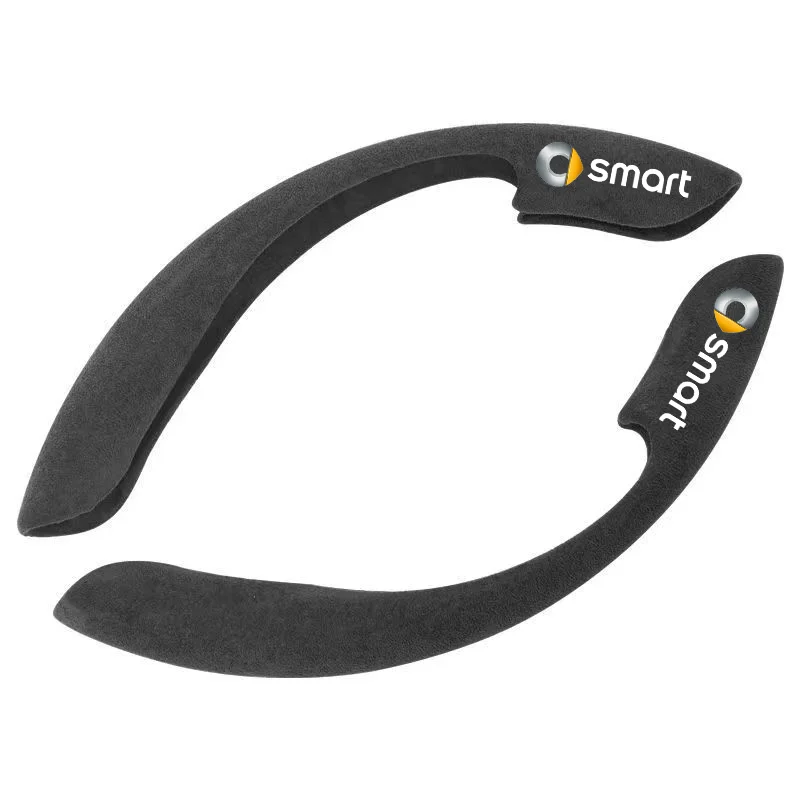 Car Steering Wheel Cover black suede leather for smart fortwo forfour 450 453 451 450  Accessories Car Steering Wheel Cover