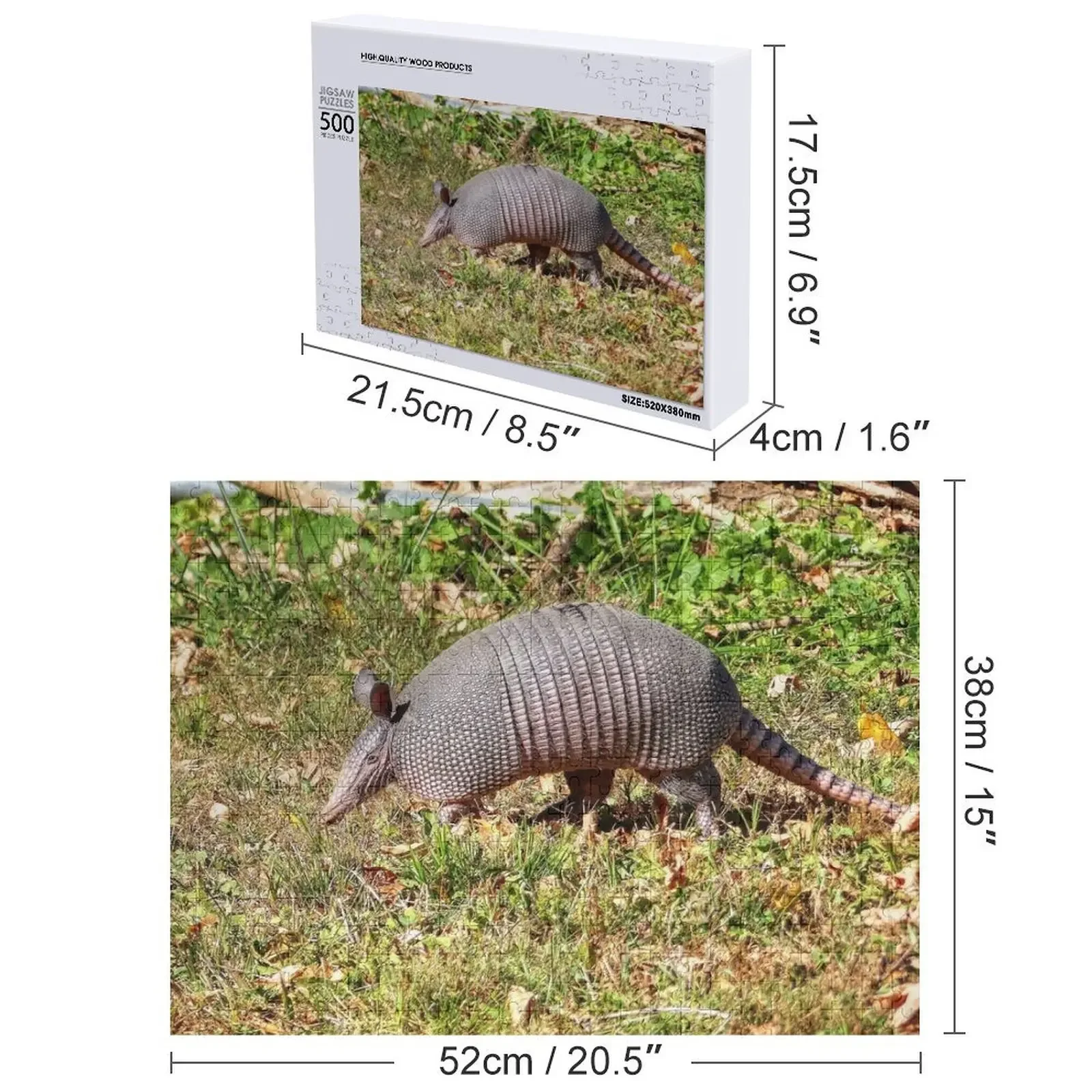 Układanka Armadillo Drewniana skala zwierząt Silniki Zdjęcie anime Spersonalizowane zabawki Puzzle