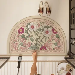 Bathroom Mat Semicircular Rug Absorbent Toilet Carpet Doormat Floor Mats Water-absorbent Soft Washable Bath Non-slip Area Rugs