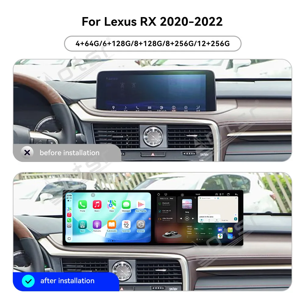 

HOT Sale Dual 10.1’’ Android 15 For Lexus RX 2020-2022 Car Radio GPS Navigation CarPlay Screen Multimedia Player Head Unit