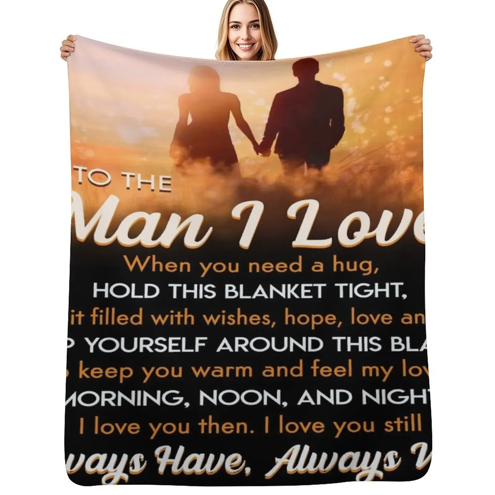 

to my man i love when you need a hug hold this blanket tight- love wife, girlfriend Throw Blanket Single Custom Stuffeds Blanket