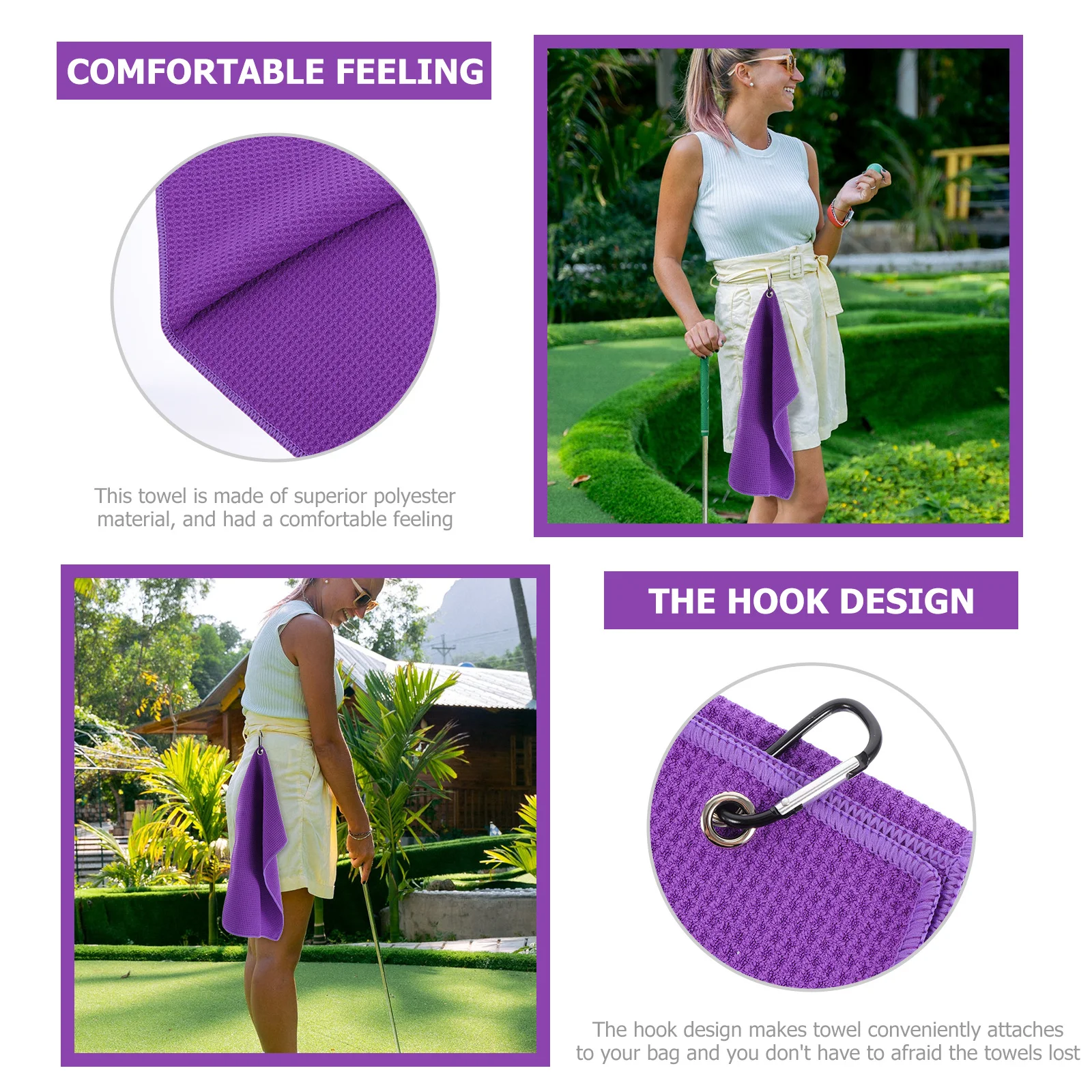 4Pcs Golf Towel Pol… - image