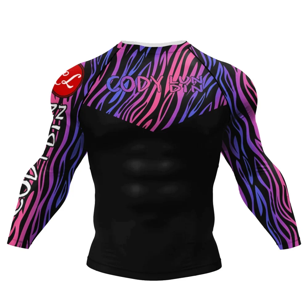 Men's Sports Compression Long-sleeve Top Tai Chi Pattern Breathable for Fitness Training Martial Arts Daily Wear view 3