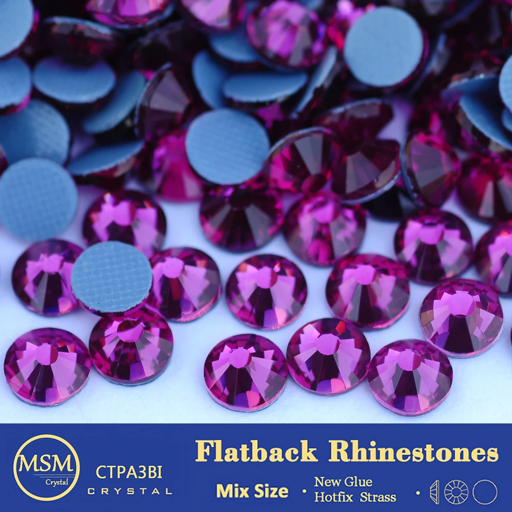 CTPA3bI Fuchsia 2058HF Strass Hotfix Rhinestones zum Aufbügeln, Kristall für Handarbeiten, Kleidung, Nadelarbeit, Dekoration – Detail 2