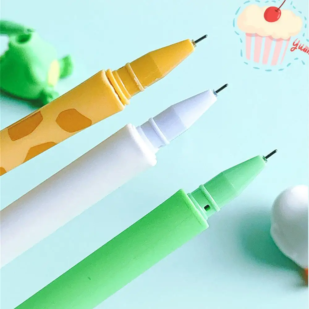 Bolígrafo de Gel de dibujos animados para niños, pincel de 0,5mm, bolígrafo creativo a base de agua, bolígrafo novedoso, suministros de oficina, negro esencial