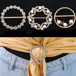 Pearl Waist Adjustment Fixed Snap, Buckle For Garment Corner Detachable Round Metal Silk Scarf Ring Clip Button Fixed Holder