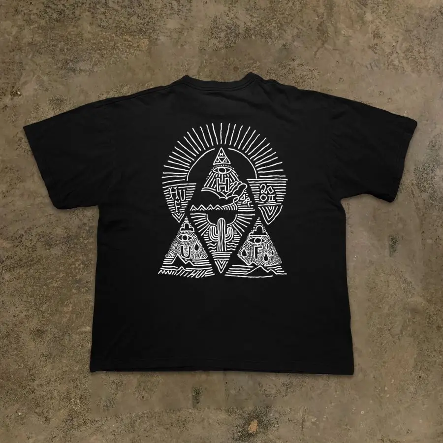 

American Street Ins Hip-hop Street Oversize Short-sleeved T-shirt Trendy Men Women Y2K Couple Loose Personality Dark Vintage Top