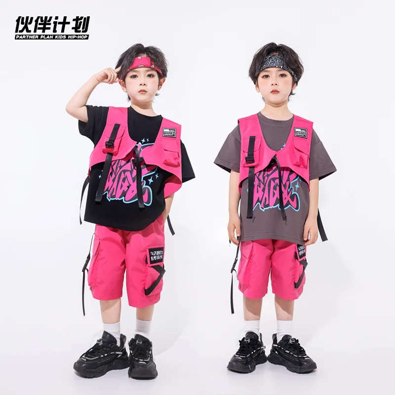 Children's performance clothing street dance children's fashion suit boys and girls hip-hop fashion brand children's clothing hi