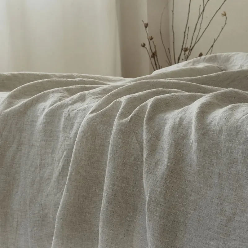 Pure 100% Linen Flat Sheet Moisture Absorbent All Season Linen Bed Sheet Various Sizes Solid Color 1 Piece Linen Flat Sheet Only