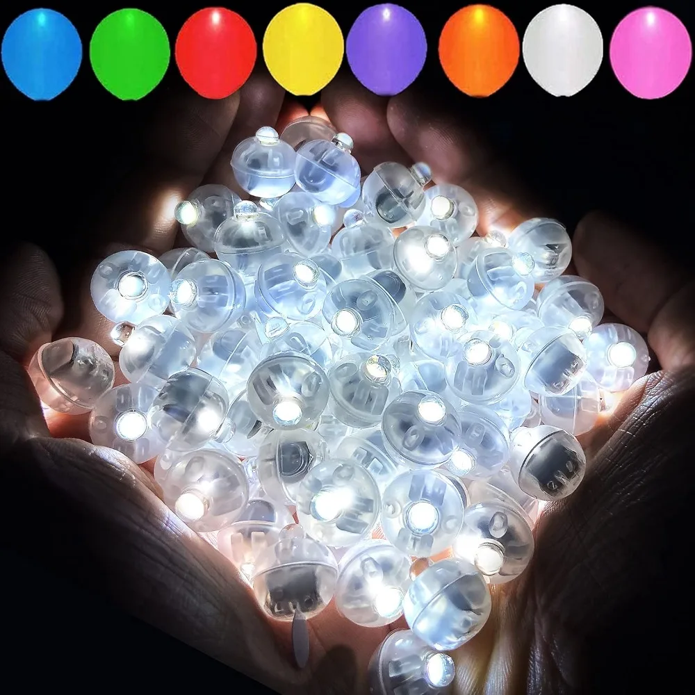 50Pcs New LED Flashing Balloon Light Mini Battery Powered Colorful Balloon Lamp Round Christmas Decoration Light Birthday Party
