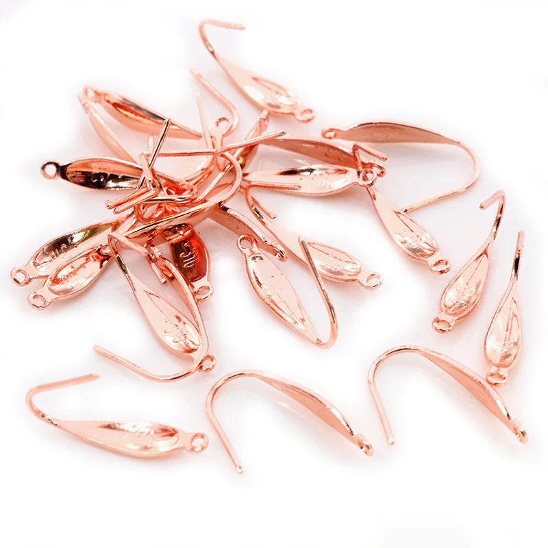 20*10mm 20pcs/Lot 316 Stainless Steel Gold Rose Gold High Quality Earring Hooks Wire Settings Base Settings Whole Sale