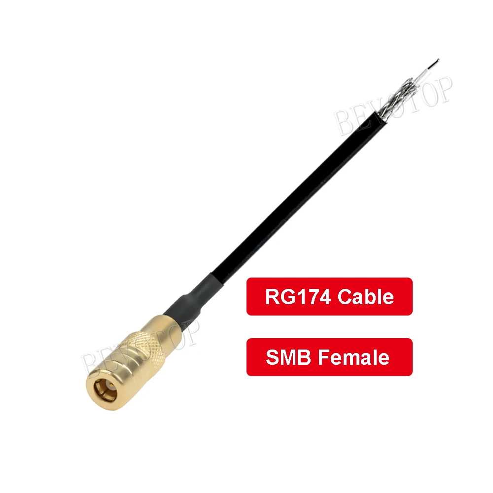 1PCS Single End SMB Male 90 Degree Right Angle to PCB Solder Open End RF Coaxial Pigtail 50Ohm RG174/RG178 Cable Wire Connector