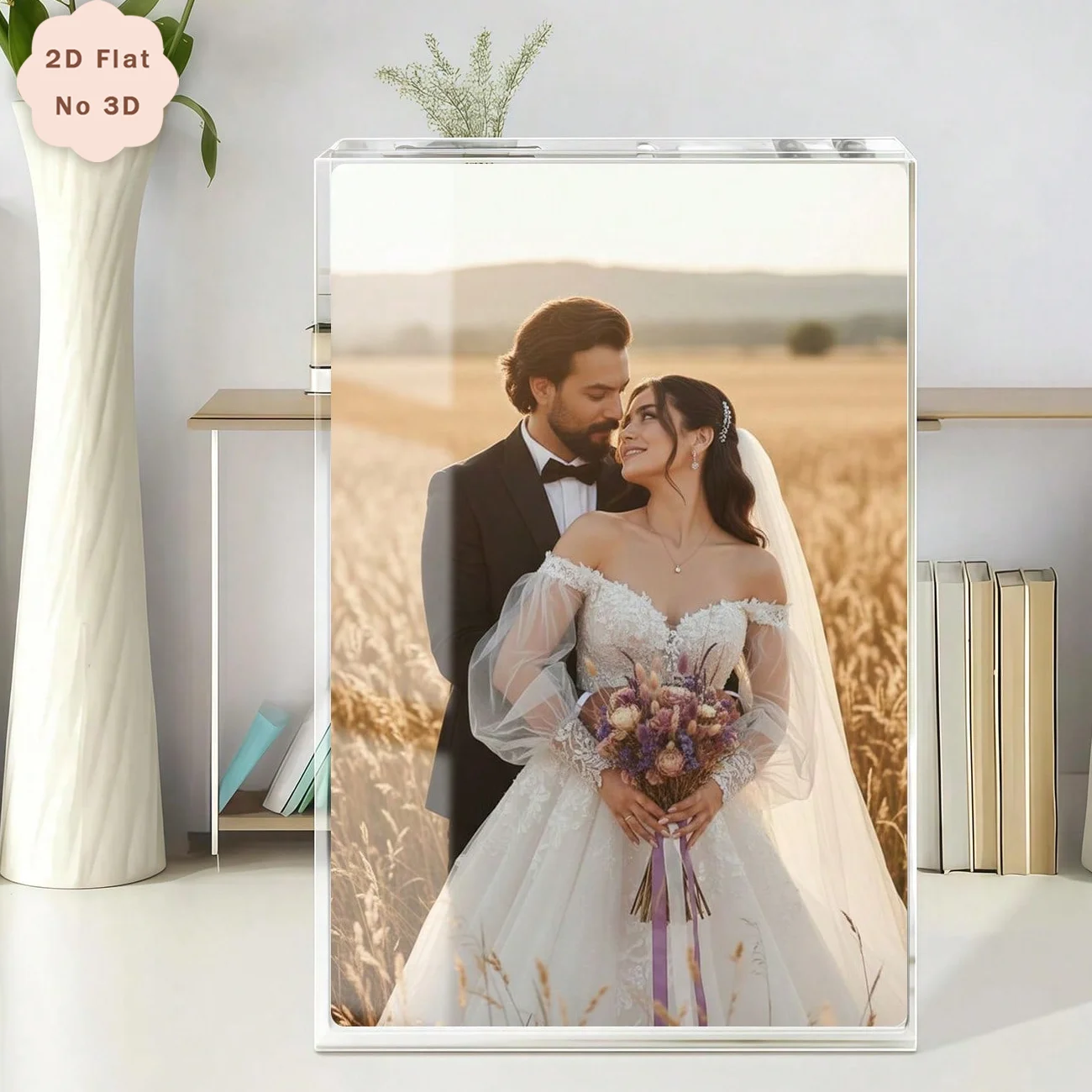Custom Acrylic Photo Plaque with Wedding Picture, Personalized Gift for Couples and Anniversaries view 5