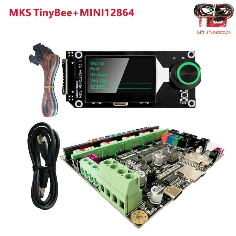 Makerbase 32-bit MKS Tiny Bee 3D printer board controller ESP32 wifi control card MINI12864 V3 screen LCD12864 3d printing parts