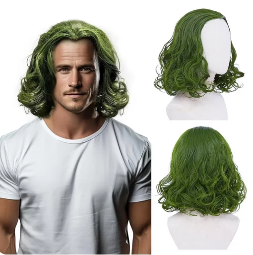 Joker Cosplay Green Wig for Men & Women - Perfect for Joker Costume & Clown Wig High Temperature Fiber Hair Wigs anime