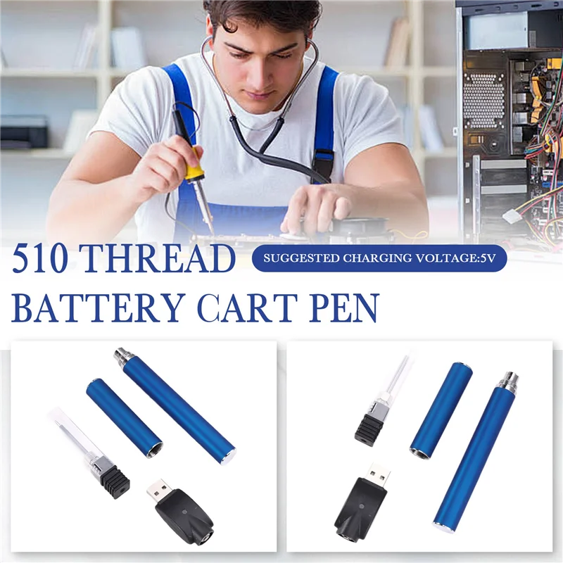 

A13E-510 Thread Battery Cart Pen Adjustable Voltage Smart Power Pen USB Mini Soldering Iron Kit With Cap