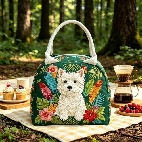 Insulated Large Capacity Lunch Bag Quilted Insulated Fresh-Keeping Bag Cute Cartoon Tote Bag Portable Handbags