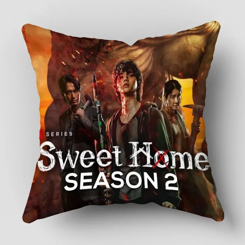 Sweet Home TV Song Kang Pillow Cover Bedroom Home Decorative Pillowcase Square Zipper Wedding Pillow cases Satin Fabric 0421