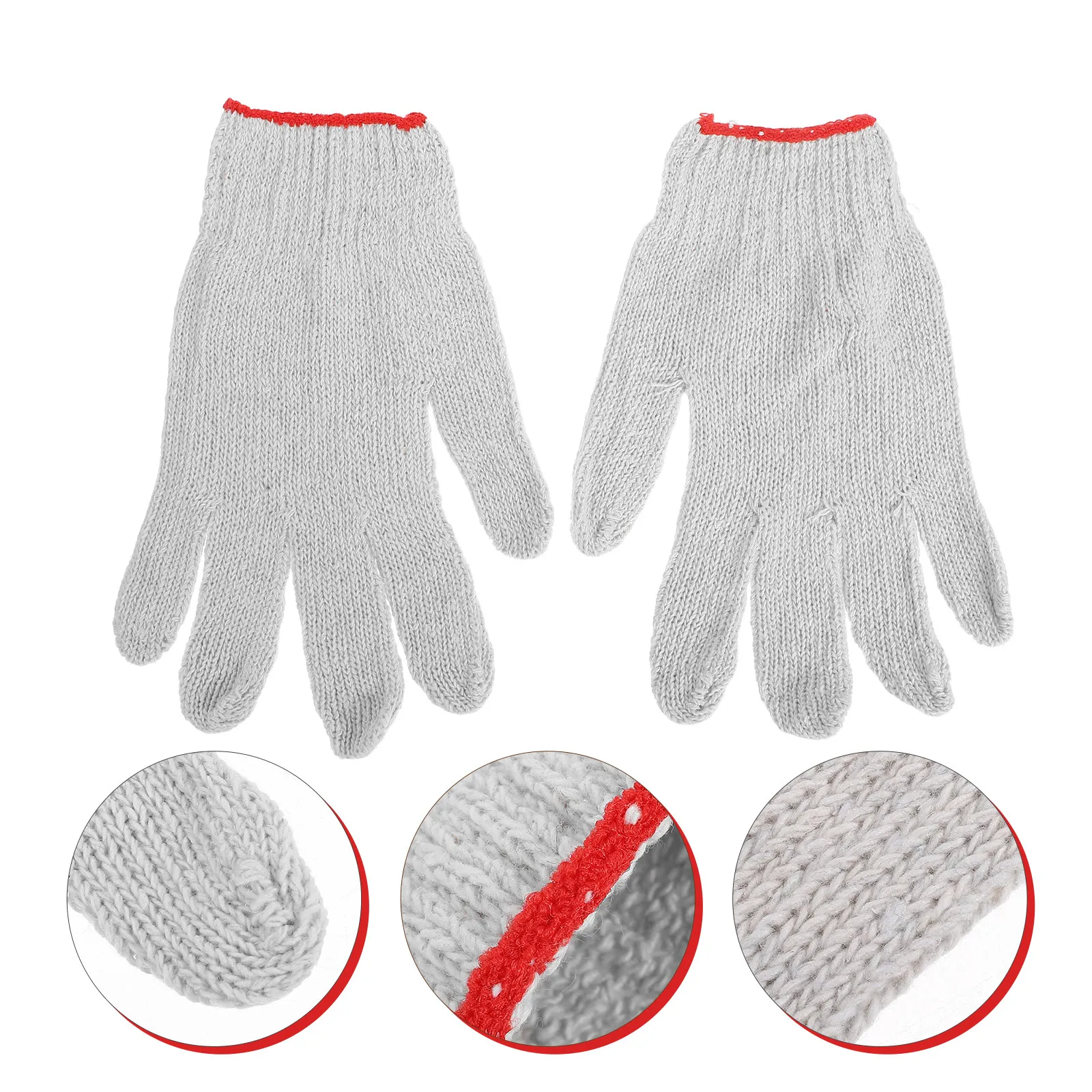

12Pairs Labor Gloves Thickened Cotton Nylon Anti-Slip Wear Resistant Work Safety Gloves for Warehouse Construction Gardening