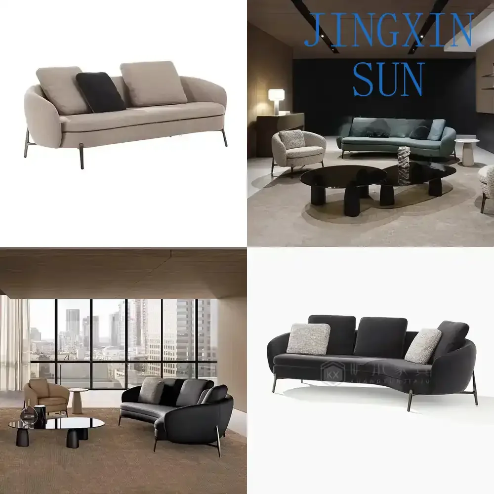 Italian Light Luxury Minimalist Curved Sofa for Small Apartment Living Room Reception Area Soft Decor Special Shape Sofa for
