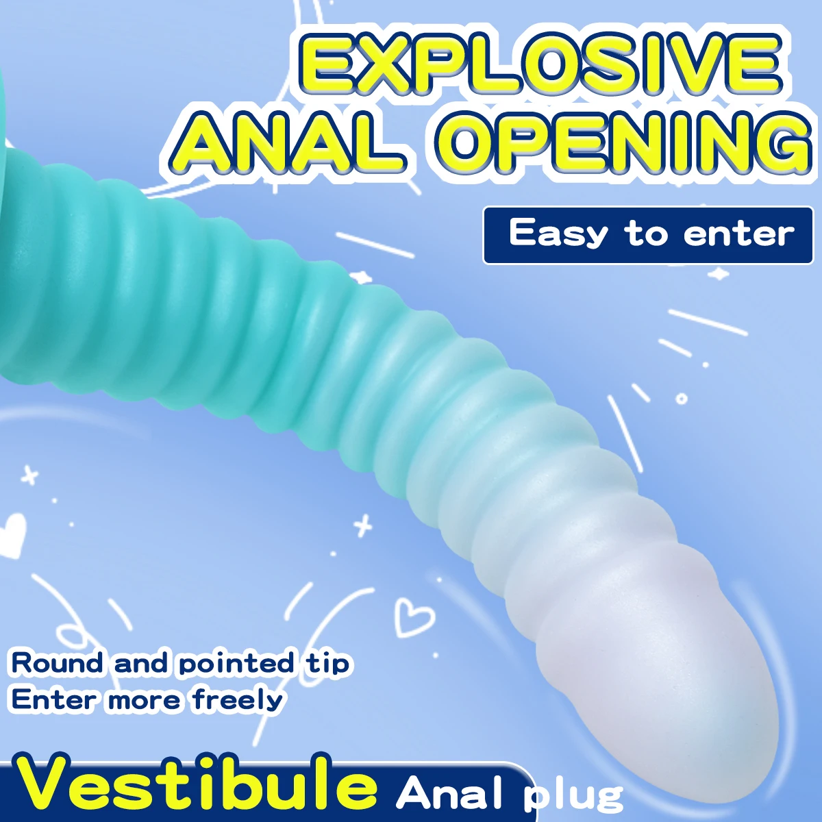 Super large buttock plug, super long anal plug, soft liquid silicone anal dilator, female and male anal and prostate massage