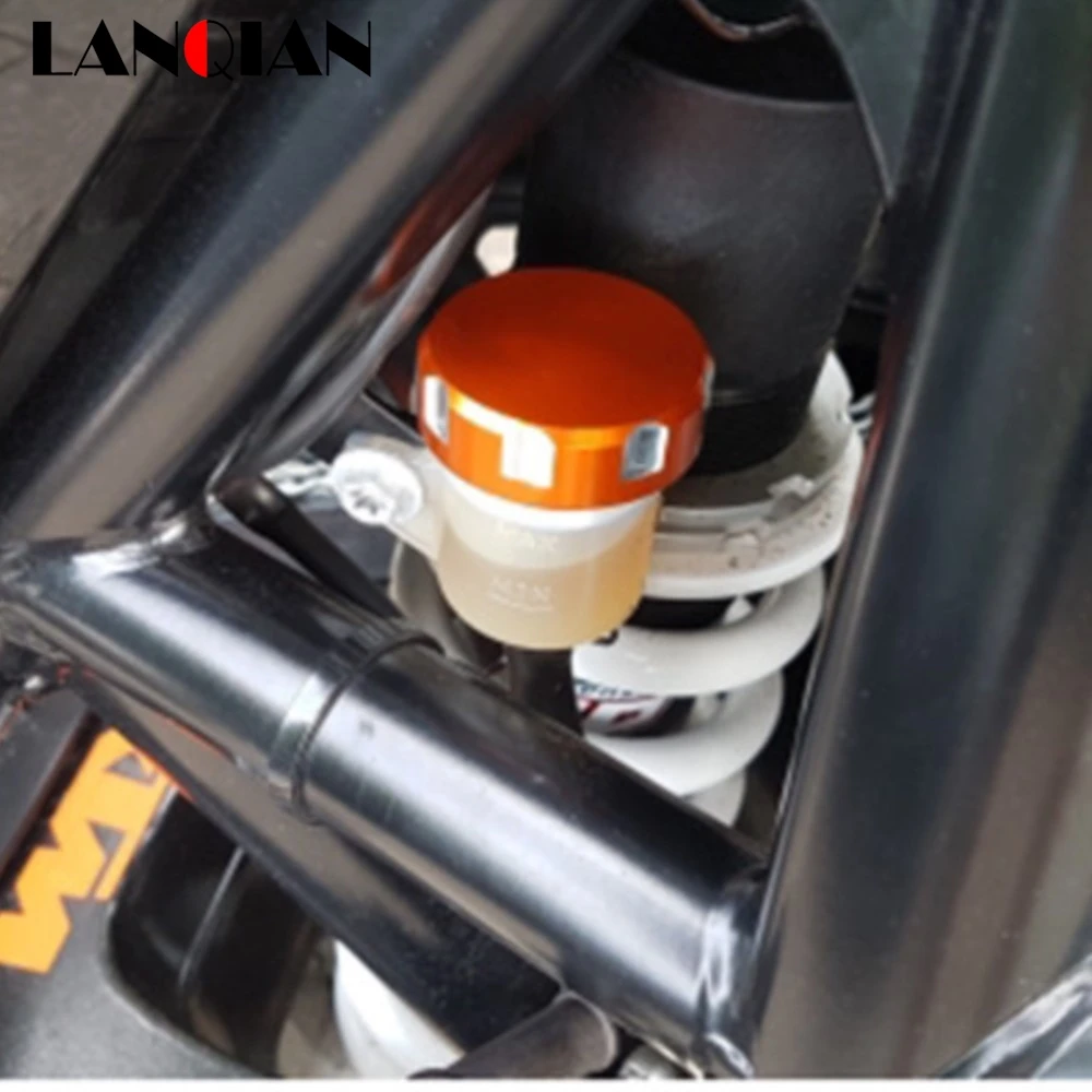 

For Duke 390 120 Duke 120 Duke 200 Motorcycle Accessories Rear Brake Pump Fluid Reservoir Cap Cover Modified Part Orange White