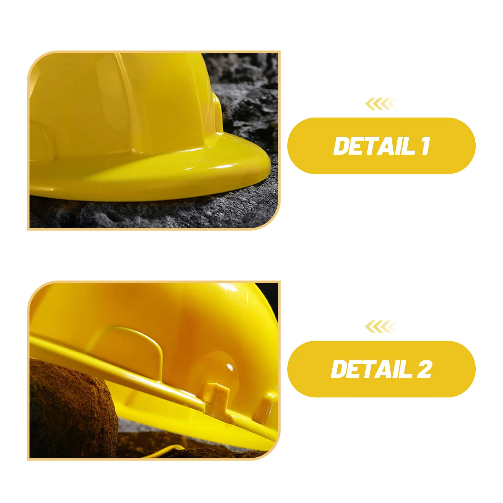 8Pcs Kids Construction Helmets Yellow Plastic Safety Hats for Role Play Creative Thinking Development Parent Child Game Gift