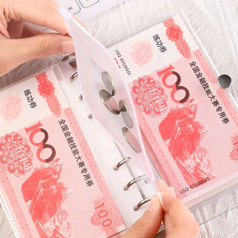 돈 절약 100 봉투 돈 절약 챌린지 대용량 방수 저축 챌린지 시트, PU 재사용 가능한 예산바인더