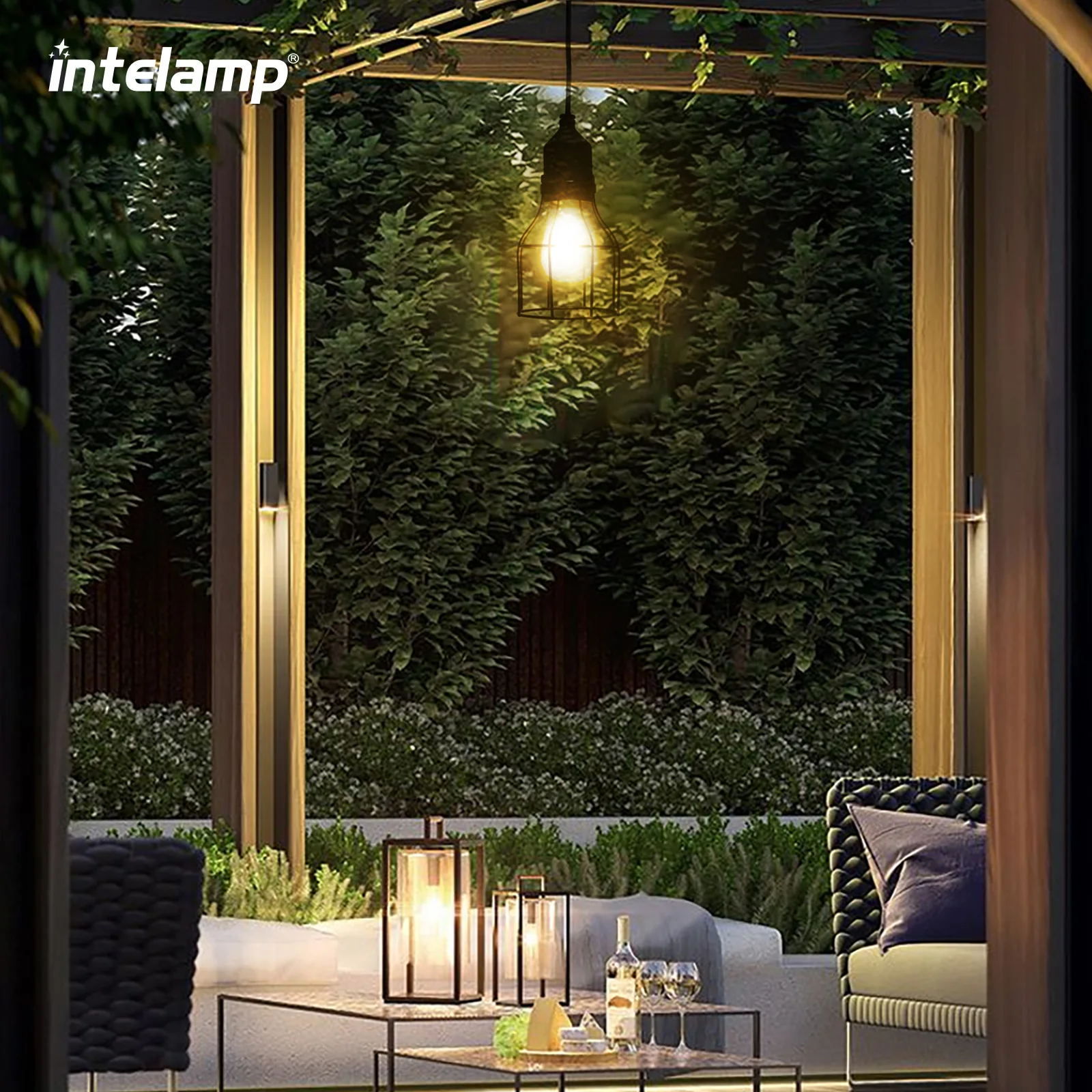 intelamp Long Life Solar Pendant Light Outdoor Solar Lights Waterproof Camping Lights Solar Lamp For Sheds Barns Courtyards