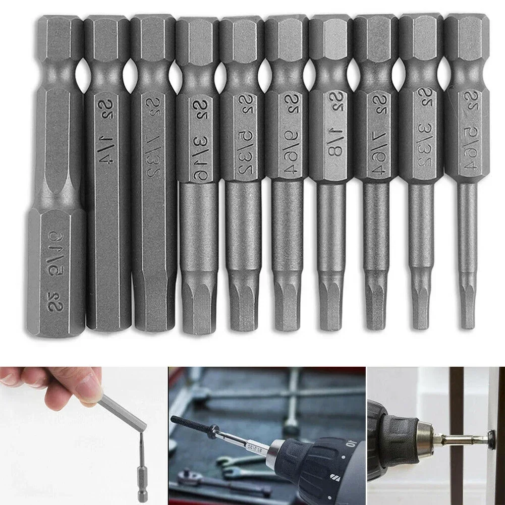 Magnetic Hex Screwdriver Bit Set With 10 Popular Metric Sizes Measuring 1/4 Inch Metric 50mm H15 12 And Excellent Workmanship