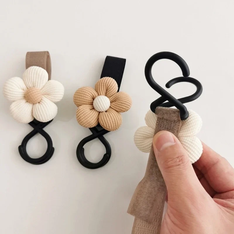 Baby Stroller Hook Sweet Flower Children Cart Umbrella Hanging Bag Storage Loop Hook Infant Supplies Storage Accessories view 3