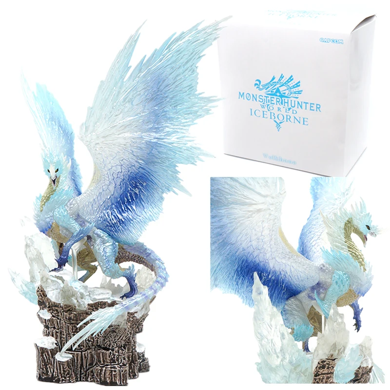 22CM Monster Hunter Game Dragon Figure Cover Monsters Nergigante Iceborne Velkhana PVC Figures Collectible Model Toy