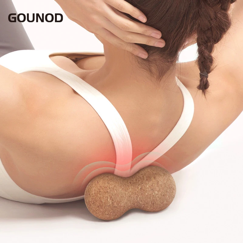 GOUNOD Cork Yoga Massage Ball Non-dandruff Cork Fascia Ball Yoga Fitness Peanut Ball