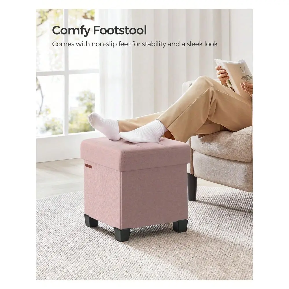 15 Inches Cube Storage Ottoman, Bedroom Bench With Storage, Foot Stool With Feet, Holds  To 660 Lb